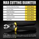 DISEN Wire Cutters Heavy Duty Cutting Up to 3/16", Metal Cable Cutters for Fence Thick Wire, Safety Lock, Spring Loaded, Non-slip Matte Handle, Chrome Vanadium Steel Jaw