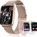 Smartwatch for Women, 1.83 Fitness Watch with Blood Pressure, Calls/Messages, Female Cycle Tracking, Heart Rate & Sleep Monitor, IP68 Waterproof for Android & iPhone (Rose Gold)