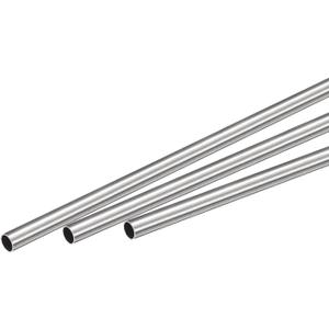 uxcell 304 Stainless Steel Capillary Tube, OD 4mm x 0.1mm Wall Thick 250mm Length Metal Tubing for Industry Machinery, 3Pcs