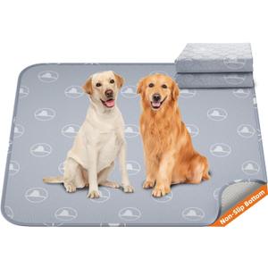 PJYucien Washable Pee Pads for Dogs 2 Pack, 36" x 36" Reusable Pee Pads for Dogs, Leak-Proof Pet Training Pads, Puppy Pads for Non-Slip, Designed for Dog Pen, Whelping Pad, Potty Training (Grey) (Gray White)
