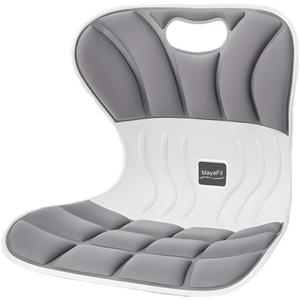 Ergonomic Lumbar Support Cushion, Grey, 460mm x 440mm x 340mm, Large, for Office Chairs & Car Seats, Posture Correction, Pregnancy Comfort,110-300 lbs Capacity