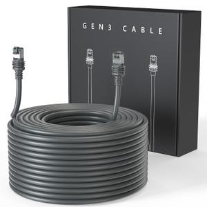 LUCMO 100FT/ 30M Cable for Starlink, Compatible with Starlink Standard Gen 3/ Standard 4/ 4X/ V4, Replacement Extension Cable Waterproof Satellite (100FT), Grey