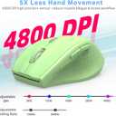 E-YOOSO Wireless Mouse for Laptop, Portable Optical Computer Mouse, 6 Buttons, Cordless 2.4GHz with USB Receiver, 5-Level 4800 DPI, 18 Months Battery Life, for PC Chromebook Windows Mac (Light Green)