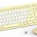 Wireless Keyboard and Mouse Combo, FullSized Wireless Keyboard and Adjustable DPI Mouse, 2.4GHz USB Receiver, Keyboard and Mouse for PC, Windows, Desktop, Laptop (Canary Yellow)