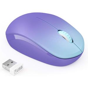 Seenda Wireless Mouse, 2.4G Noiseless Mouse with USB Receiver Portable Computer Mice for PC, Tablet, Laptop, Notebook Chromebook - Gradient Purple