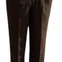 SNOLY Men's Winter Retro Woolen Gurkha Pant Straight Flat Front Chino High Waist Tapered Leg Rolled Pants,Two Styles (Large, 2#coffee)