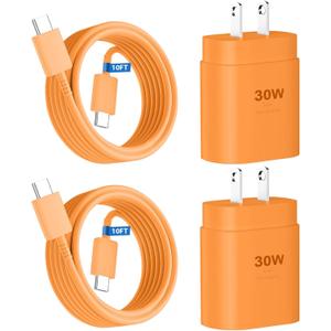 Phone 17 16 15 Charger Fast Charging,30W USB C Phone 17 16 15 Pro Max Charger Block & 10FT Long Type C Cable Cord for i.Phone 17/17 Air/17 Pro/17 Pro Max/16/16 Pro Max/15/15 Pro Max,Orange