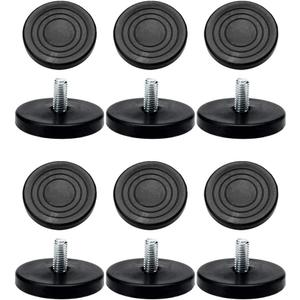 Uxcell M8 x 17 x 50mm Leveling Feet Adjustable Leveler Floor Protector Cover Pad for House Furniture Desk Table Chair Leg 12 Pack