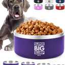Tuff Pupper Heavy Duty Insulated Dog Bowl | Double Wall Stainless Steel Dog Food Dish | Non-Slip Spill Proof Dishwasher Safe Cat Bowl | Water Dish for Feeding Large Medium Small Pets (188oz, Purple)