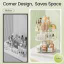 3-Tier Corner Bathroom Counter Organizer, Diamond-Shaped Corner Makeup Organizer Countertop, Easy to Install, Clear Bathroom/Dresser Organizer, Ideal for Girls