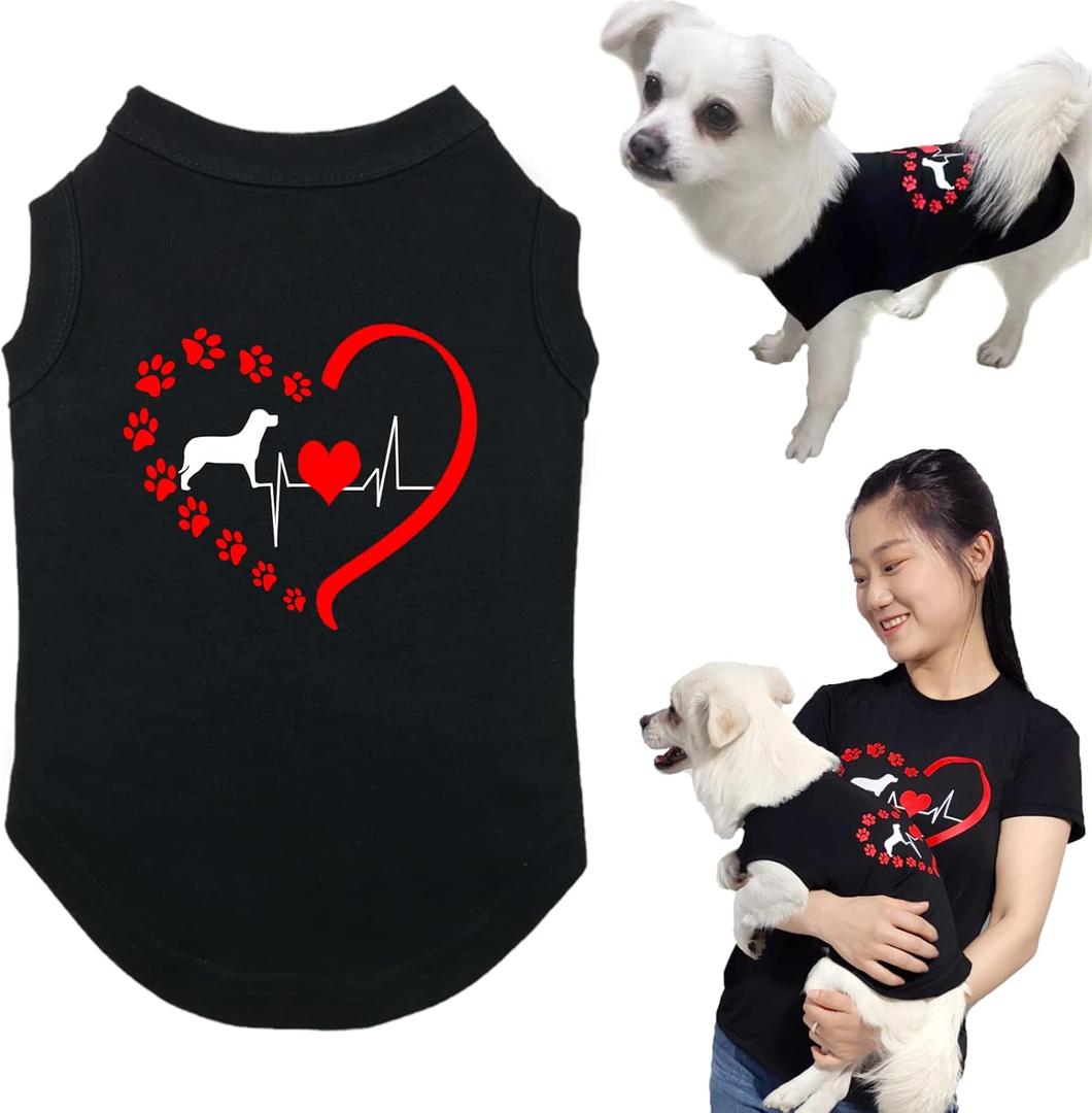 Dog Shirt Lovely Matching Dog and Owner Shirts Famliy Pet Clothes Puppy Summer Vest Tee Tops Parent-Pets Outfits for Small Medium Large Dogs Dog Costume Dry Cool Apparel Dogs&Mommy Sweatshirt