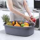 JiatuA Large Cleaning Supplies Caddy Portable Shower Basket Supply Organizer with Handle Plastic Bucket Tool Storage for Bathroom, Bedroom, Kitchen, College Dorm, Garden, Dark Gray