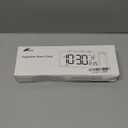 Netzu Projection Clock for Bedroom Ceiling, Alarm Clocks with 180 Rotatable Projector, Date Temperature and Weekday, Manual DST, 5 Brightness, 10 Ringtones, 4 Volumes (White RGB)