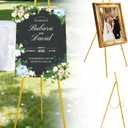 52" Gold Easel Stand for Wedding Sign, Adjustable Height Levels, Lockable at Any Height, 3 Display Modes, Heavy Duty Art Easel for Wedding, Draw Pictures, Art Gallery & Shop Promotion