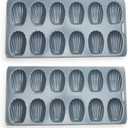 Fox Run Premium Non-Stick Madeleine Pan, Set of 2, Grey Carbon Steel, 12-Cup