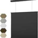 MYshade Top Down Bottom Up（TDBU） Cellular Shades, 1.5 inch Cordless Blackout Honeycomb Pleated Blinds for Windows Home Bedroom Office, Light Control, Thermal Insulated, 36" W x 72" H, Black