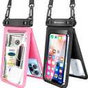 Niveaya Double Space Waterproof Phone Pouch - 2 Pack, Waterproof Phone Lanyard Case with iPhone 16/15/14/13/12 Pro Max up to 8.3", Phone Dry Bags for Vacation Beach Pool Kayak Cruise Travel Essentials