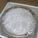 C Shaped end Table,Wood Round Side Table for Couch,Small Sofa Table with Metal Frame for Bedroom,Living Room,Bedside,Gold Color(11.81" D x 11.81" W x 23.62" H)