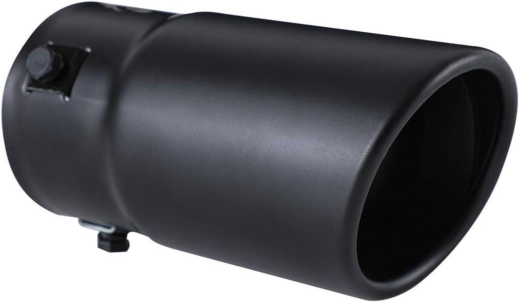 Black Exhaust tip - Fit 1.75 to 2.5 Inch Exhaust Tail Pipe Diameter- Black Coated Stainless Steel - Car Muffler Tips