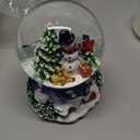 Lewondr Christmas Snow Globe, Santa Claus Xmas Music Box with Swirling Snowflake & Light, Battery & USB Powered Xmas Water Globe, Christmas Tree Decoration for Home Bedroom Fireplace, White