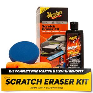 Meguiars Quik Scratch Eraser Kit, Car Scratch Remover for Fixing Surface Blemishes, Includes ScratchX, Drill-Mounted Pad, and Microfiber Towel, Great Car Gifts for Men and Women