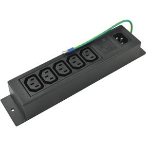 Conntek 55713 10-Amp 250V IEC Power Strip C14 Inlet to (5) 320 Sheet F Outlets with Grounding Wire Out
