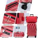 Cosbarn Luggage Sets 3 Piece Suitcases with Wheels, Suitcase Set, ABS+PC Hardshell Luggage with Phone Holder, Lightweight Carry on Luggage with TSA Lock Spinner Wheels