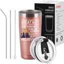 Gifts for Aunt, Great Aunt Travel Tumbler, Funny Birthday Mothers Day Gifts for Auntie from Nephew Niece, 20 OZ Rose Gold