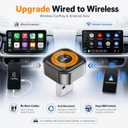 4-in-1 Wireless CarPlay & Android Auto Adapter with AirPlay & Miracast, Wireless Screen Mirroring Adapter for Factory Wired CarPlay Cars, Video Casting for iPhone & Android, Auto Reconnect