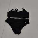 OYOANGLE Girl's 2 Piece Swimsuit Sport High Waist Teen Kids Bikini Set Bathing Suit Swimwear (Black)
