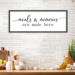 YWJKWLGS Kitchen Signs Wall Decor Art Meals and Memories Are Made Here Sign, 32"L x 12"W
