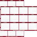 24" x 36" SwiftGlimpse 2025 Wall Calendar Erasable Large Wet & Dry Erase Laminated 12 Month Annual Yearly Wall Planner, Reversible, Horizontal/Vertical, Maroon