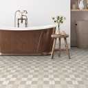 FloorPops Richmond Peel and Stick Floor Tiles, Beige, Water Resistant, 12 in x 12 in, Pack of 10