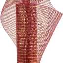 HUIHUANG Red and Gold Deco Mesh 10 inch Wide Christmas Mesh Ribbon for Tree Metallic Red Gold Mesh for Christmas Tree, Garlands, Swags, Gift Wrapping, Wreath Supplies, Large Bows-10 Yards