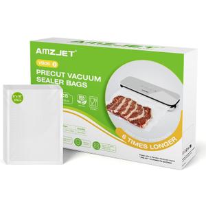 Vacuum Sealer Bags for Food, 200 Count, 8" x 10" Pre Cut Vacuum Seal Bags, BPA Free Embossed Food Saver Vacuum Sealer Bags for Freezer Storage, Meal Prep, Sous Vide, Heavy Duty Commercial Grade