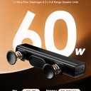 Rythflo 60W Bluetooth Sound Bar, 16 inch Compact TV Soundbar with Remote, 8 Flame Light Modes, Optical/ARC/AUX/RCA Connections, Wall-Mountable Home Theater Speaker for TV, PC, Projector, Gaming