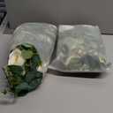 TOCHGREEN 2 Pack 13Ft Artificial Eucalyptus Flower Garland with White Roses, Fake Rose Flower Greenery Garland Floral Vines for Wedding Home Party Table Runner Decor (2PCS, White)