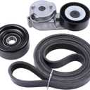 MOTOKU Serpentine Drive Belt Tensioner Pulley Kit for Jeep Wrangler 2000-2006 Grand Cherokee 1999-2004