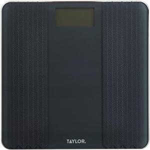 Taylor Glass Textured Paint Herringbone Design Digital Bathroom Scale, Gray, 5273274