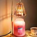 Marycele Candle Warmer Lamp with Timer for Yankee Candles, Adjustable Height Wax Melt Warmer, Birthday Gifts for Mom Women Sister, Vintage Amber Glass Lamp, Thanksgiving Decorations for Home Decor