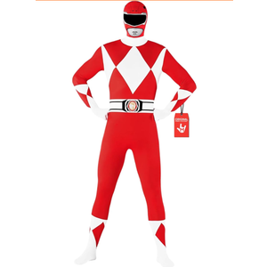 Morphsuits Red Power Ranger Costume Adult Men, Power Ranger Costume Adult, Funny Costumes for Adults Size M
