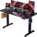 ErGear Height Adjustable Electric Standing Desk, 55 x 28 Inches Sit Stand up Desk, Large Memory Computer Home Office Desk with Two-Piece Desktop (Black)