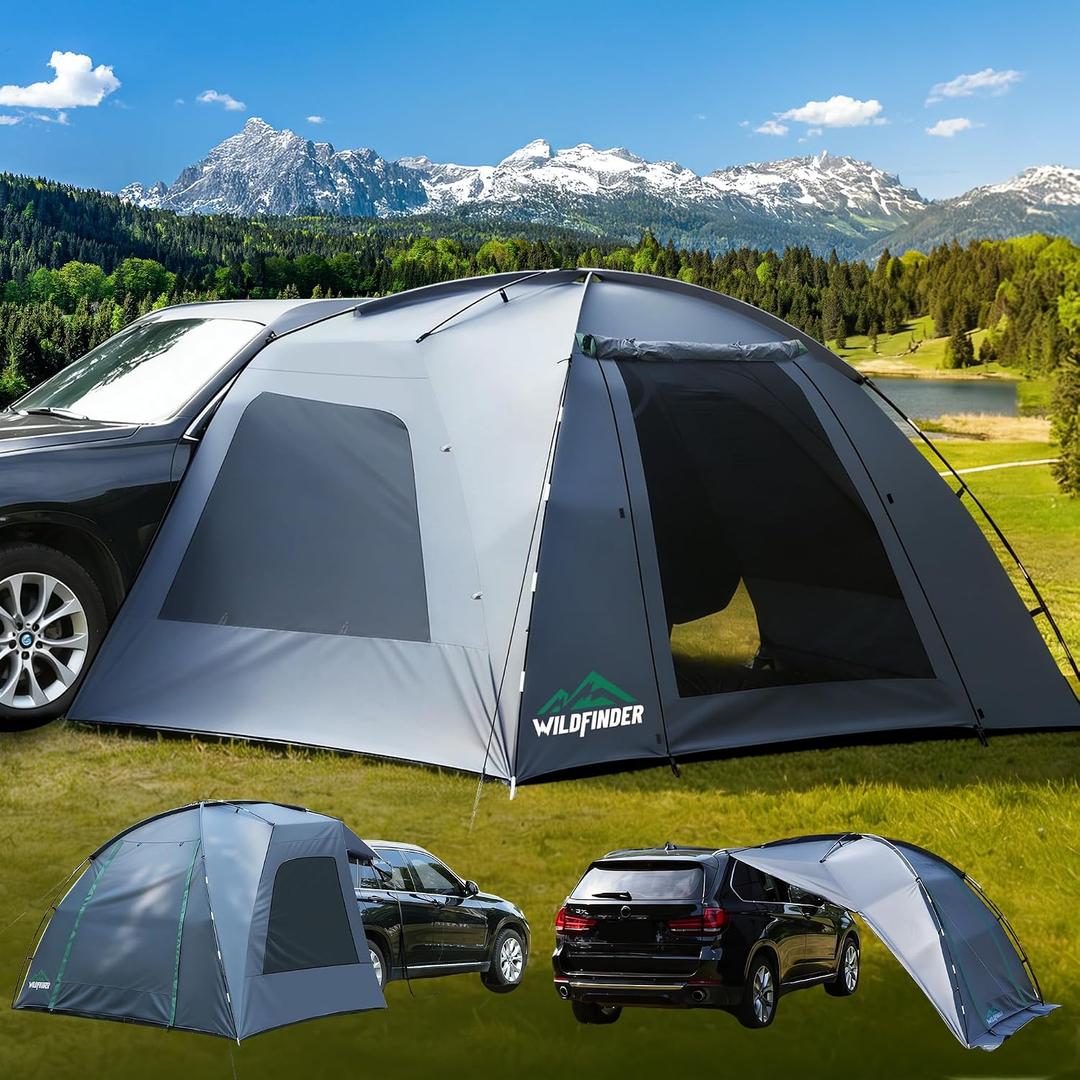 WildFinder SUV Tent, Rectangle Car Tent for Family, Waterproof & Windproof for Car Camping, Large Camping Tents with Storage Bag, SUV, Van, Jeep, 2-4p Car Side Tent