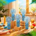 Tuanse 24 Pcs Goodbye School Hello Pool Fans End of School Bulk Mini Handheld Portable Personal Battery Powerful Small Pocket Fan Bulk for Summer Party Favors Decors Gifts 24 Guests