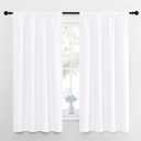 NICETOWN Bedroom Curtains - Window Treatment Rod Pocket Curtains/Drapes for Bedroom (2 Panels, 42 by 63, White)