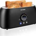Toaster 4 Slice,KOTIAN Retro Long Slot Toasters with Countdown Timer,Stainless Steel Toaster,Bagel,Defrost,Reheat,Cancel Functions,Extra Wide Slots,6 Toast Settings,Removable Crumbs Tray,Matte black