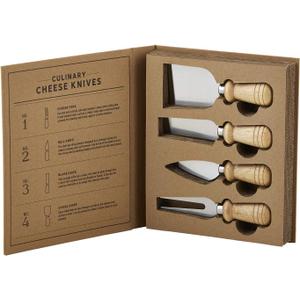 Santa Barbara Design Studio Gift Set Kitchen Essentials TableSugar Kraft Cardboard Book Gift Box, 4-Pieces, Cheese Knives