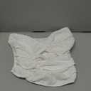 MakeMeChic Women's Twist Front Strapless Tube Backless Ruched Cut Out Going Out Tank Crop Top XS