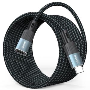 USB C Extension Cable 15Ft Long, 10Gbps Data Transfer/60W Charging/4K@60Hz USBC 3.2 Male to USB-C Female Cable Extender Type C Cord for iPhone 15 16 17, Galaxy S25/24, PC, Laptop, SSD and More