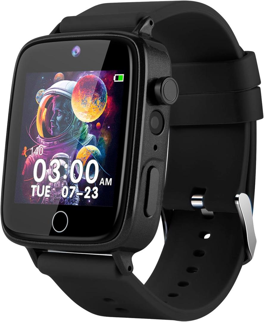 Kids Watch Boys Toys with 26 Games, Smart Watch with Camera for Kids Age 4-12, Touch Screen, Pedometer, Flashlight, Alarm Clock, Toddler Watches for 6 7 8 9 Year Old Boy Birthday Gift (Black)